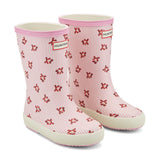 Kids First Classic Rain Boots- Pink Cherry Bow Print by Hunter Boots
