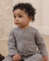Pocketed Woven Jumpsuit || Midnight Gingham by Quincy Mae