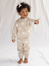 Heart Knit Sweater || Oat by Quincy Mae