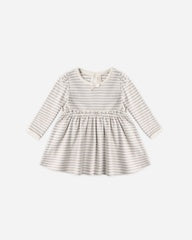 Alda Dress || Fog Stripe by Quincy Mae