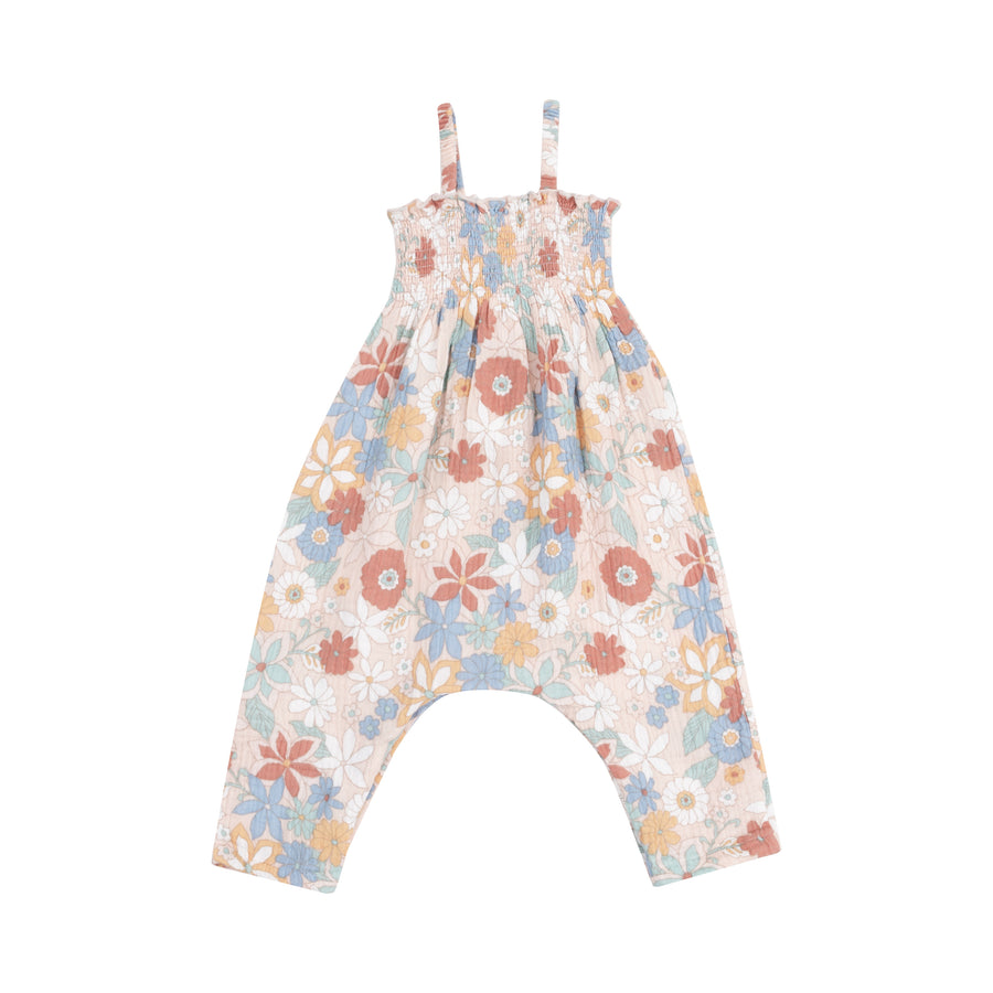 Smocked Romper - Tropical Retro Floral by Angel Dear