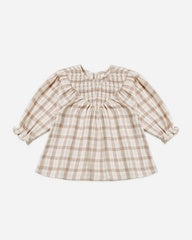 V Smocked Dress || Rustic Plaid by Quincy Mae