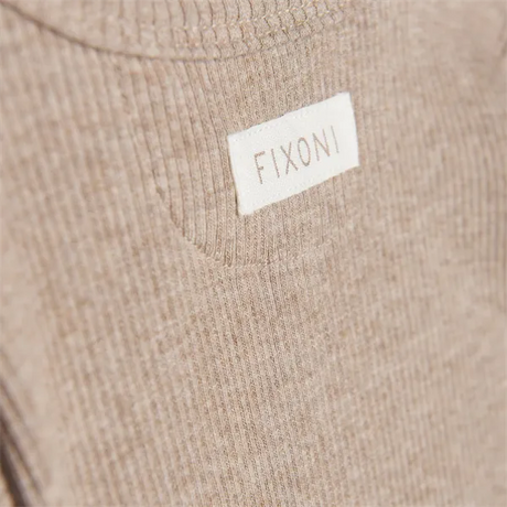 Long Sleeve Ribbed Romper in Affogat by Fixoni