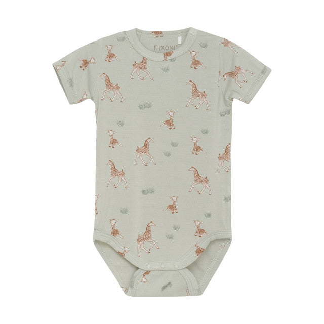 Short Sleeve Body - Mineral Gray Giraffe by Fixoni