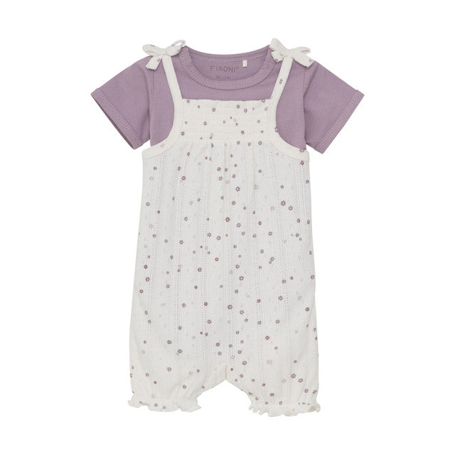 Infant Girl Set W. Body & Romper Pointelle by Fixoni