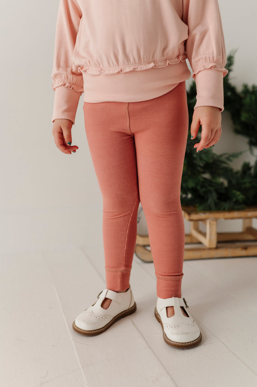 Ribbed Leggings- Holly Dust by Babysprouts