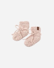 Knit Booties || Dusty Rose Speckle by Quincy Mae