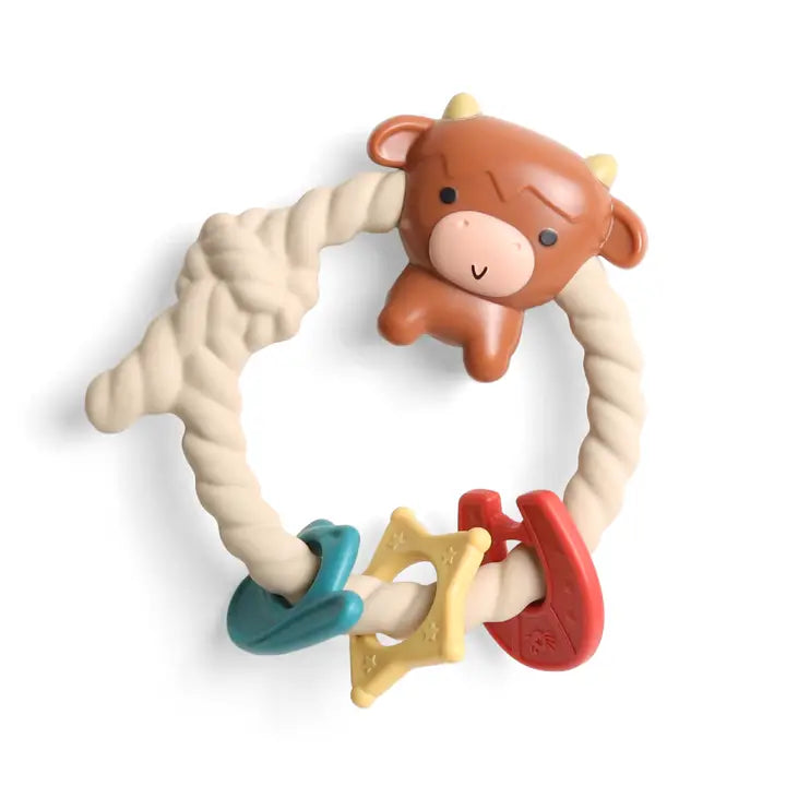 Ritzy Rattle Silicone Teether- Highland Cow by Itzy Ritzy