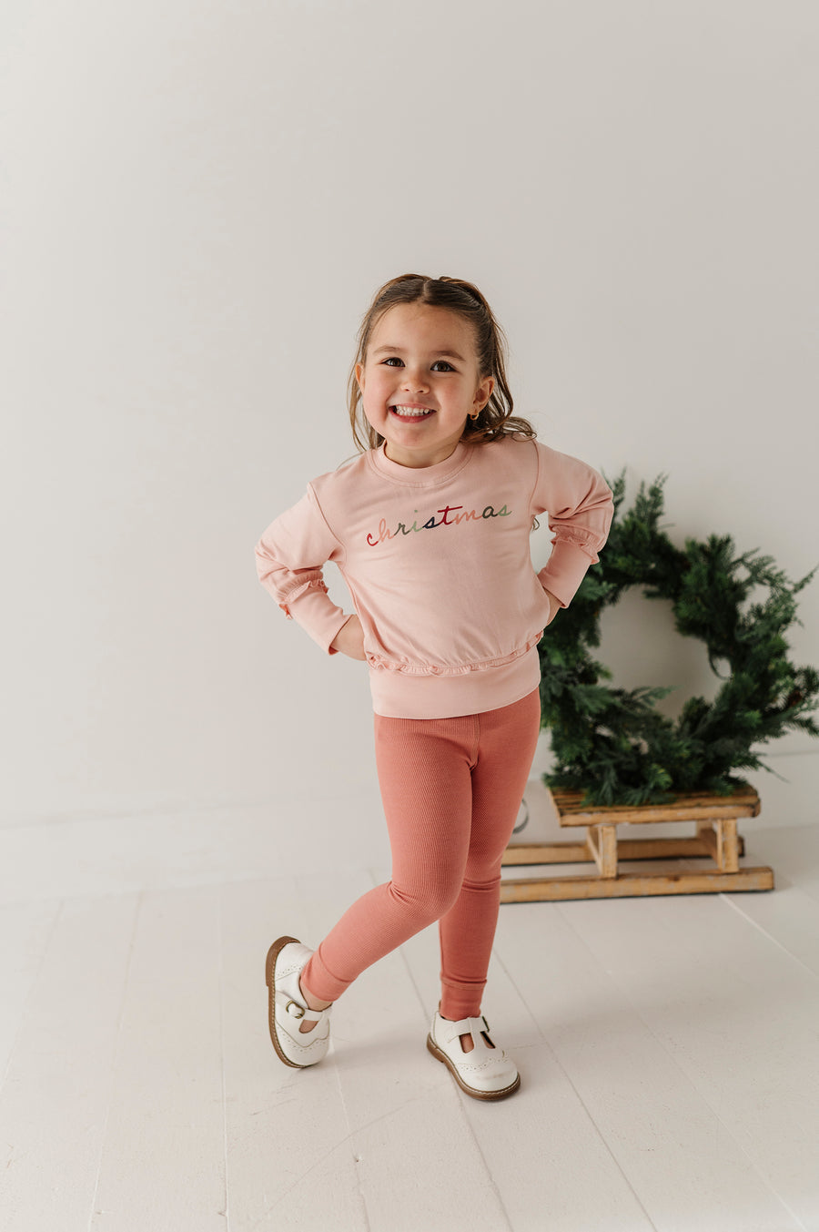 Ruffle Hem Sweatshirt- Christmas by Babysprouts