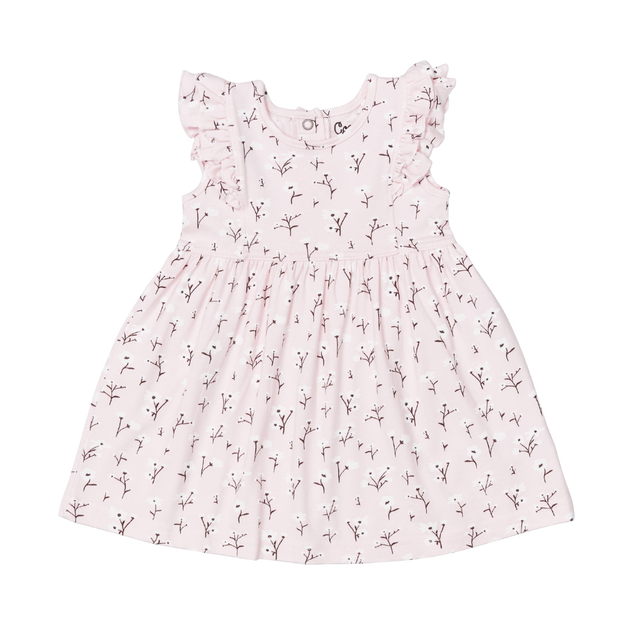 Infant/Kid Girl Cotton-modal Dress in Pink Floral by Coccoli