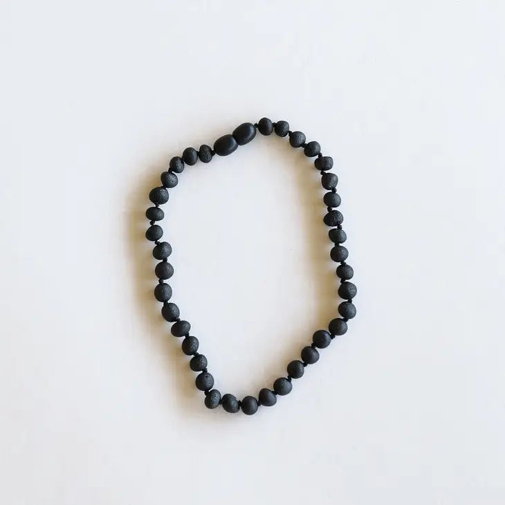 Raw Black Amber Necklace by CanyonLeaf