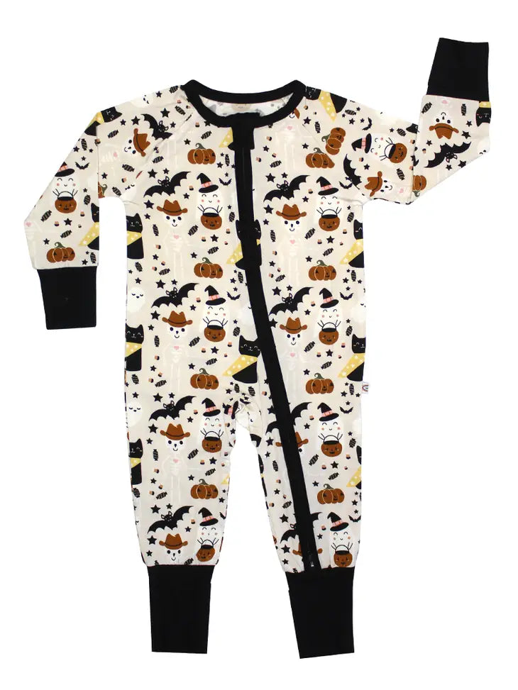 Spooky Cute Beige Halloween Bamboo Pajamas by Emerson and Friends