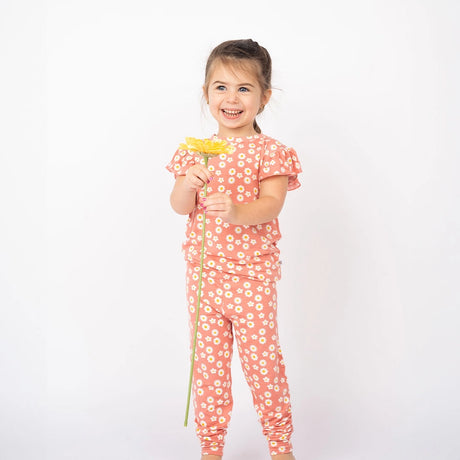Rose Daisy Two-Piece Flutter Sleeve Bamboo Short Sleeve Pajama by Emerson and Friends
