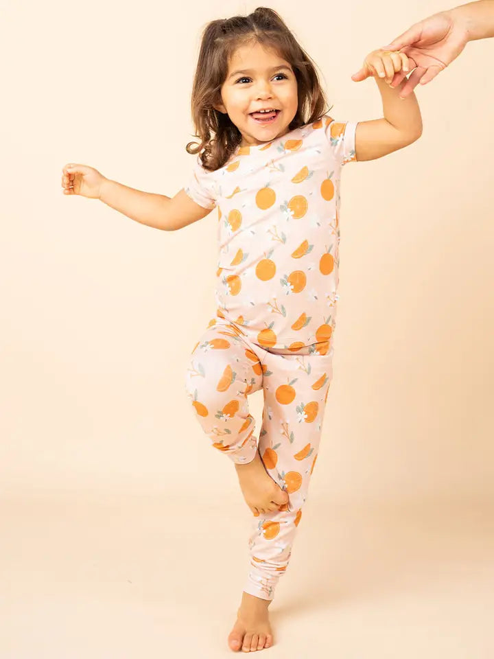 Freshly Squeezed Oranges Bamboo Toddler Pajamas Sleepwear Set by Emerson & Friends