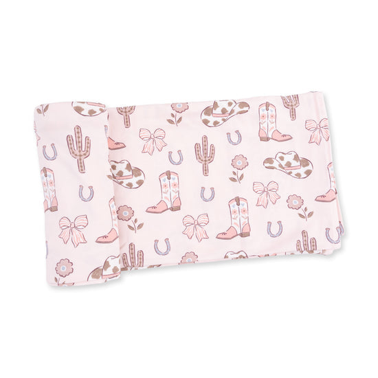 Swaddle Blanket- Cowgirl Boots and Bows by Angel Dear