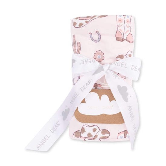 Swaddle Blanket- Cowgirl Boots and Bows by Angel Dear
