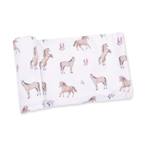 Swaddle Blanket- I Love Horses by Angel Dear