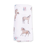 Swaddle Blanket- I Love Horses by Angel Dear