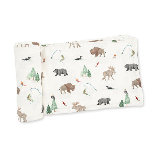 Swaddle Blanket- Northern Woodland Animals by Angel Dear