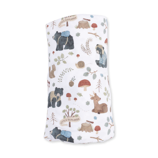 Swaddle Blanket- Southern Woodland Animals Green by Angel Dear