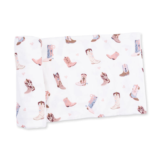 Swaddle Blanket- Buckarette Boots by Angel Dear
