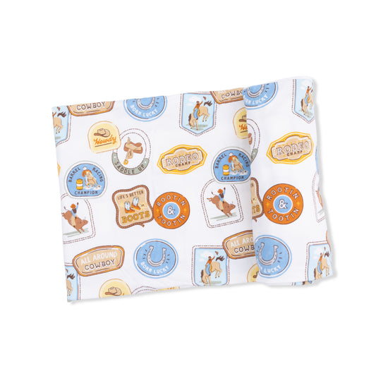 Swaddle Blanket- Rodeo Patches Uni by Angel Dear