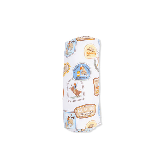 Swaddle Blanket- Rodeo Patches Uni by Angel Dear
