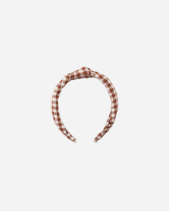 Knotted Headband || Brick Check by Rylee + Cru