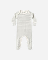 Baby Footie || Laurel Microstripe by Quincy Mae