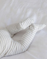 Zip Long Sleeve Sleeper Footie || Cloud Stripe by Quincy Mae