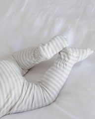 Zip Long Sleeve Sleeper Footie || Cloud Stripe by Quincy Mae