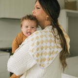 Cotton Muslin Burp Cloth 2 Pack - Adobe Checker by Little Unicorn