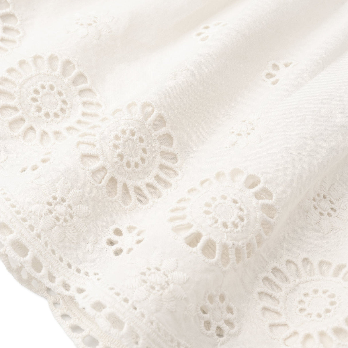 Organic Eyelet Flutter Dress - Ivory Eyelet by Makemake