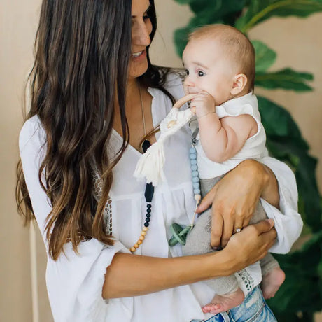 Celeste Macrame Teether + Bead - Cream by Chewable Charm