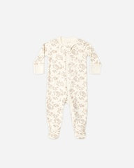 Zip Long Sleeve Sleeper Footie || Floral Vine by Quincy Mae