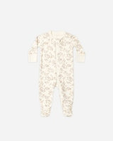 Zip Long Sleeve Sleeper Footie || Floral Vine by Quincy Mae