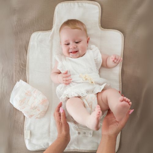 Soft & Secure Baby Changing Pad: Cream by Cherubin Chic