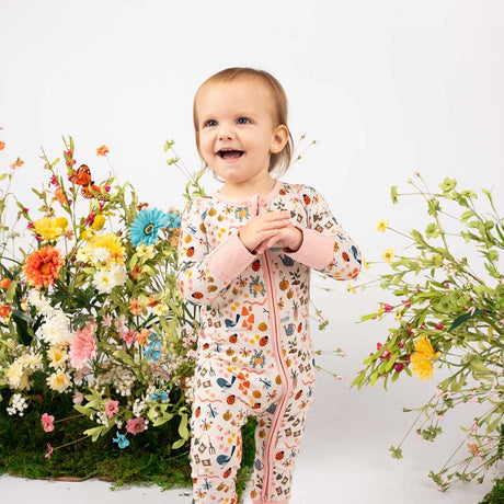 Garden Friends Bamboo Baby Pajamas Convertible Romper by Emerson and Friends