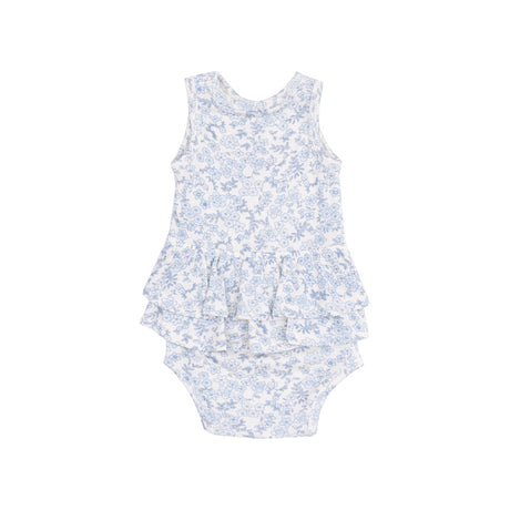 Ruffle Tank Bubble - Blue Calico Floral by Angel Dear