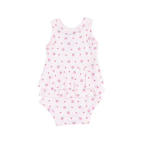 Ruffle Tank Bubble - Strawberry Swiss Dot by Angel Dear
