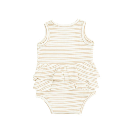 Ruffle Tank Bubble - Stripe Oxford Tan by Angel Dear
