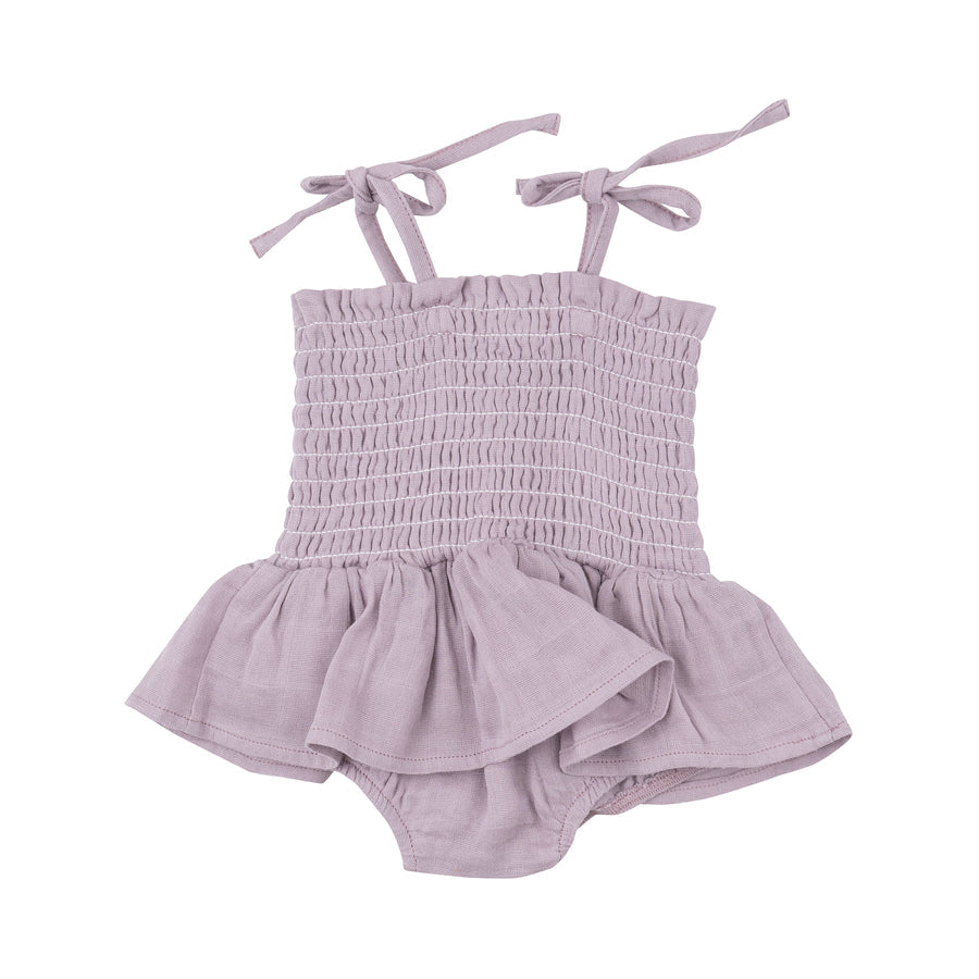Smocked Bubble with Skirt - Dusty Lavender by Angel Dear