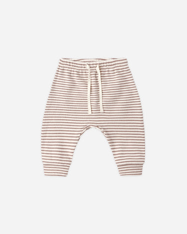 Drawstring Pant || Cocoa Microstripe by Quincy Mae