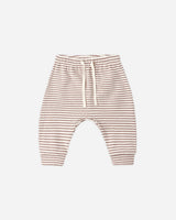 Drawstring Pant || Cocoa Microstripe by Quincy Mae