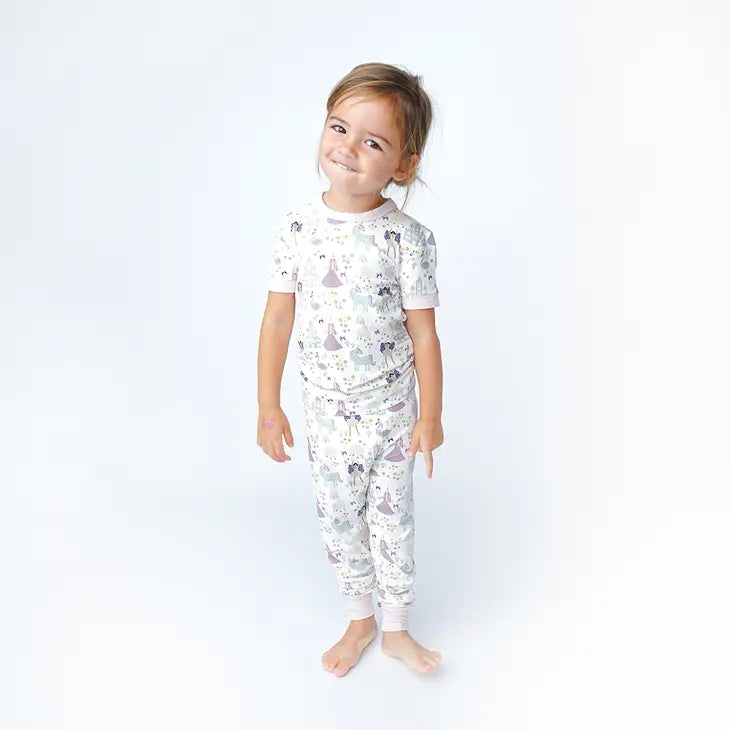 Once Upon a Time Bamboo Short Sleeve Pajama Pant Set by Emerson and Friends