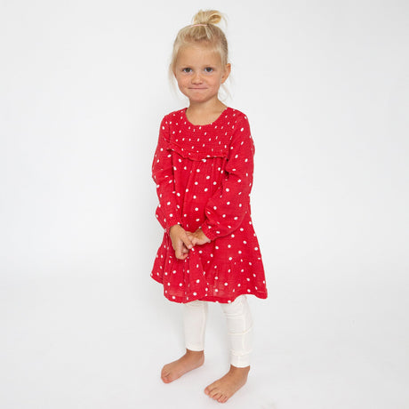 Smocked Ruffle Dress and Rib Legging - Polka Dot by Angel Dear