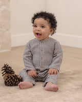 Pocketed Woven Jumpsuit || Midnight Gingham by Quincy Mae