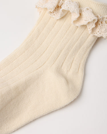 Lace Trim Socks, 2-Pack || Rosewood, Natural by Rylee + Cru