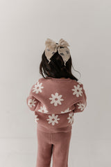 Knit Sweater- Rose Daisies by Babysprouts