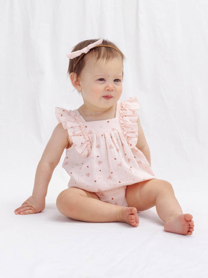 Maya Romper || Heart Confetti by Quincy Mae